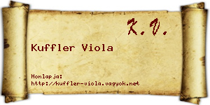 Kuffler Viola névjegykártya
